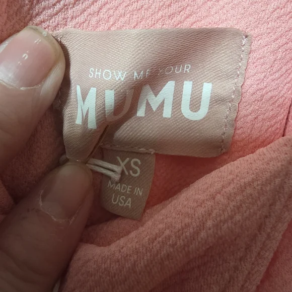 New- Show Me Your Mumu Kylo Bodysuit Women's XS Pink Tie Strap V Neck Swimsuit - Picture 7 of 11